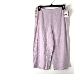 C’est City Lilac Silk Linen Wide Leg Crop Pants NWT